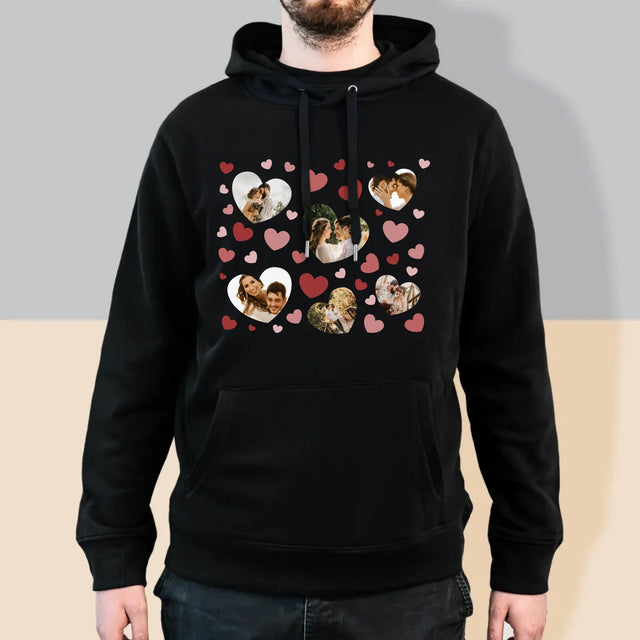 Fotokoláž: Srdce Fotografie - Pánska Mikina S Kapucňou