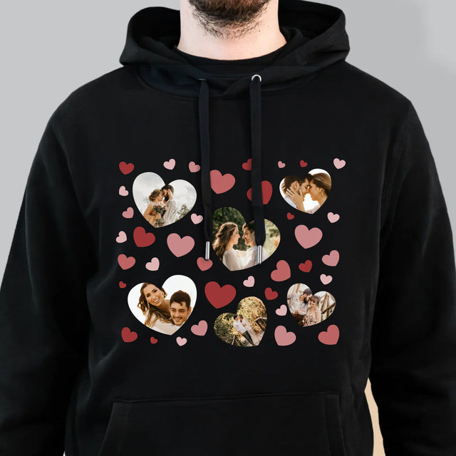 Fotokoláž: Srdce Fotografie - Pánska Mikina S Kapucňou