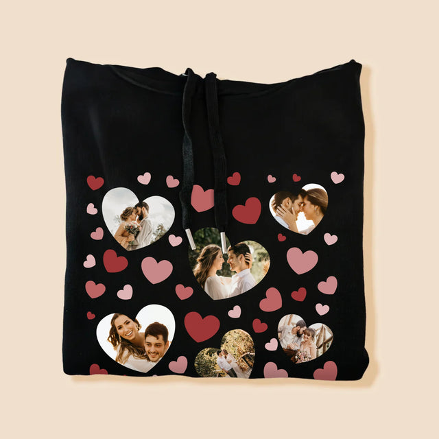 Fotokoláž: Srdce Fotografie - Pánska Mikina S Kapucňou