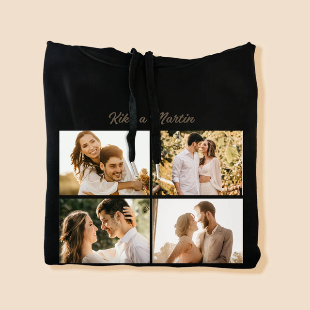 Fotokoláž: Spolu Je Najlepšie Koláž Z Fotiek - Pánska Mikina S Kapucňou