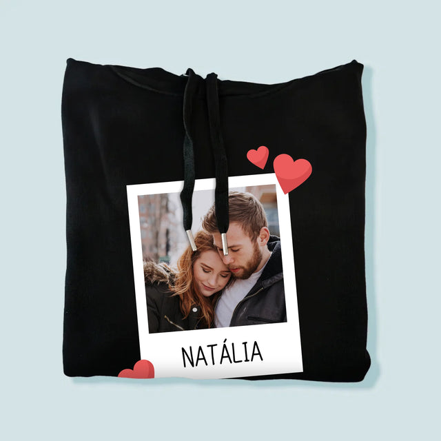 Fotografia A Podpis: Milujem Ťa Fotografia - Pánska Mikina S Kapucňou