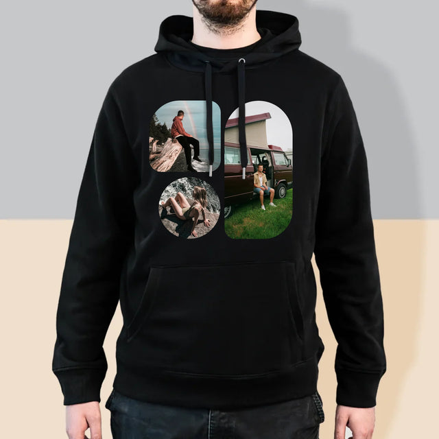 Fotokoláž: Tvary - Pánska Mikina S Kapucňou