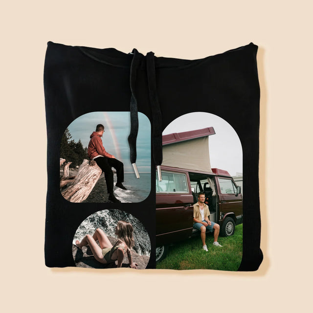 Fotokoláž: Tvary - Pánska Mikina S Kapucňou