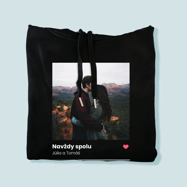 Fotografia A Podpis: Spotify S Tvojou Fotografiou - Pánska Mikina S Kapucňou