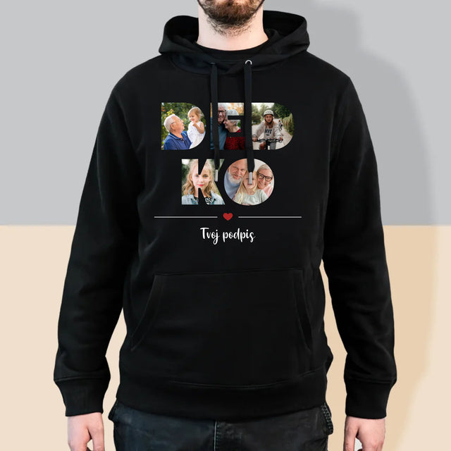 Slovo Z Fotografií: Dedko Z Tvojich Fotografií - Pánska Mikina S Kapucňou