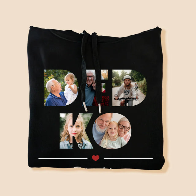 Slovo Z Fotografií: Dedko Z Tvojich Fotografií - Pánska Mikina S Kapucňou