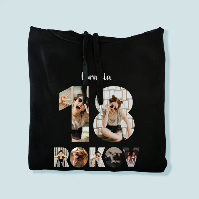 Slovo Z Fotografií: 18 Rokov Z Tvojich Fotografií - Pánska Mikina S Kapucňou