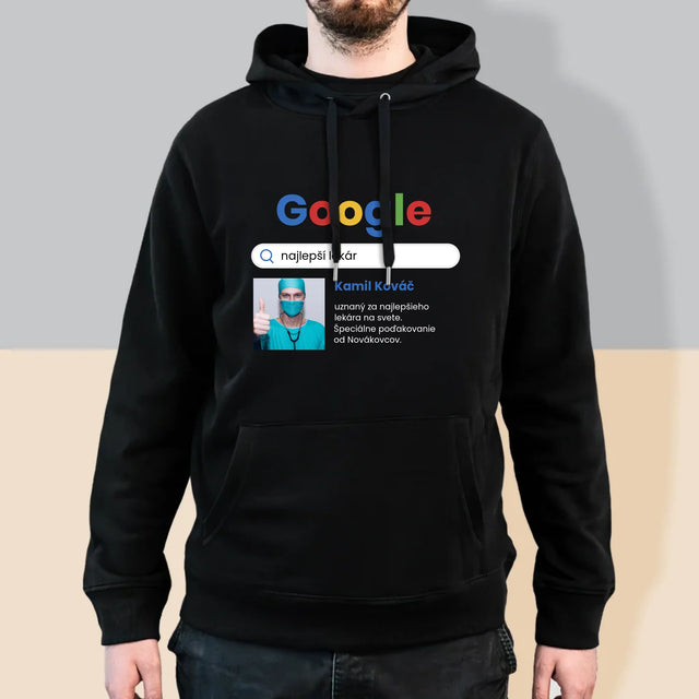 Fotografia A Podpis: Najlepší Lekár Výsledok Google - Pánska Mikina S Kapucňou