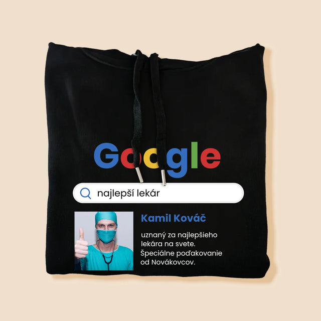 Fotografia A Podpis: Najlepší Lekár Výsledok Google - Pánska Mikina S Kapucňou