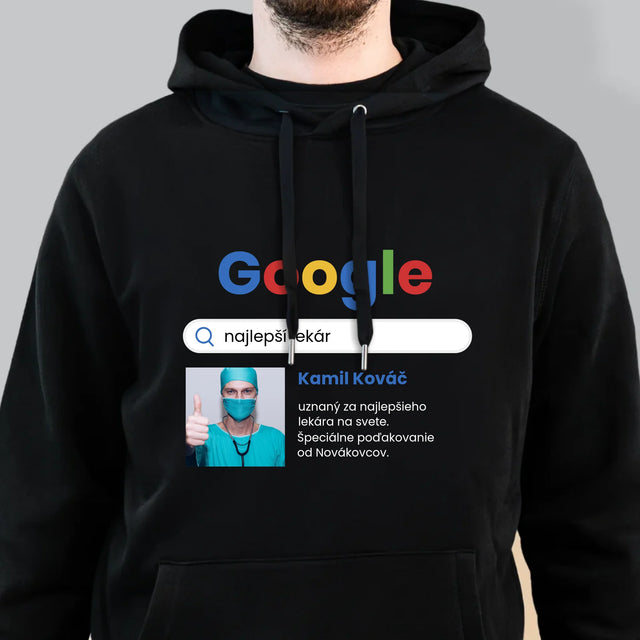 Fotografia A Podpis: Najlepší Lekár Výsledok Google - Pánska Mikina S Kapucňou