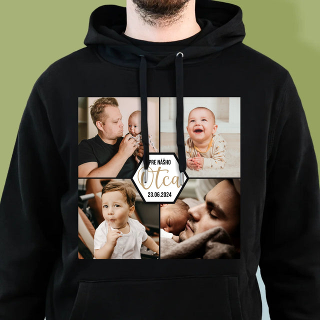 Fotokoláž: Pre Nášho Otca - Pánska Mikina S Kapucňou