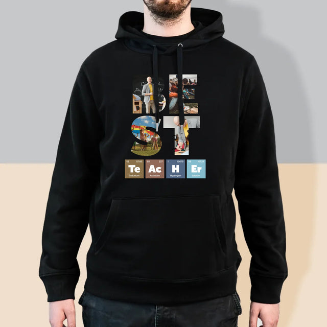 Slovo Z Fotografií: Najlepší Učiteľ - Pánska Mikina S Kapucňou