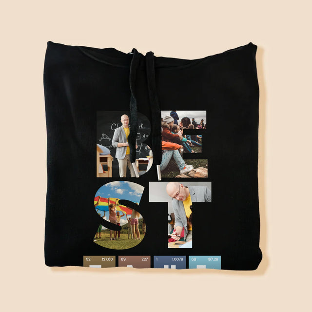 Slovo Z Fotografií: Najlepší Učiteľ - Pánska Mikina S Kapucňou