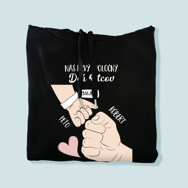 Meno A Podpis: Prvý Spoločný Deň Otcov - Pánska Mikina S Kapucňou