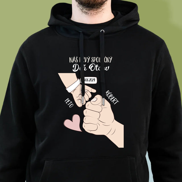 Meno A Podpis: Prvý Spoločný Deň Otcov - Pánska Mikina S Kapucňou