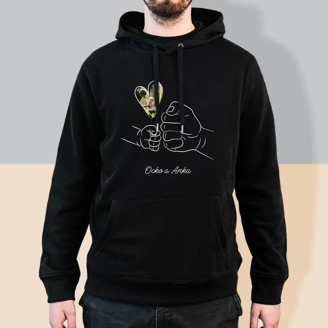 Fotografia A Podpis: Ocko Dieťa Rúčka - Pánska Mikina S Kapucňou