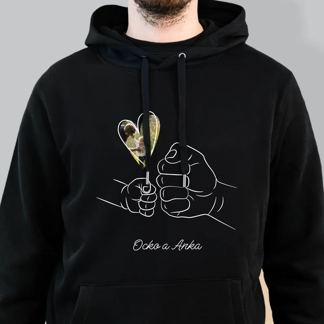 Fotografia A Podpis: Ocko Dieťa Rúčka - Pánska Mikina S Kapucňou