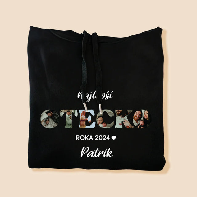 Slovo Z Fotografií: Najlepší Otecko Roka - Pánska Mikina S Kapucňou