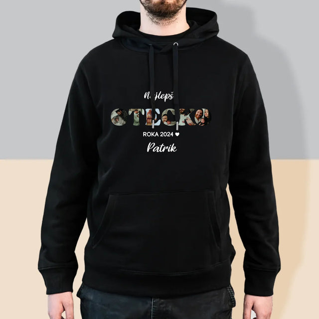 Slovo Z Fotografií: Najlepší Otecko Roka - Pánska Mikina S Kapucňou