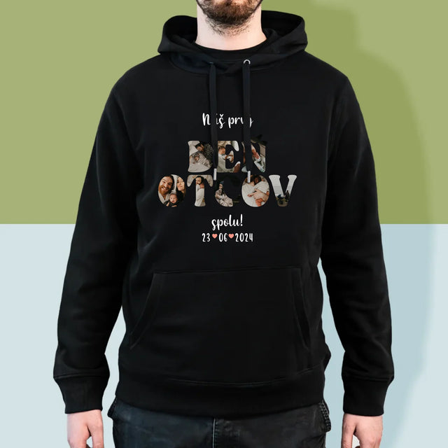 Slovo Z Fotografií: Náš Prvý Deň Otcov - Pánska Mikina S Kapucňou