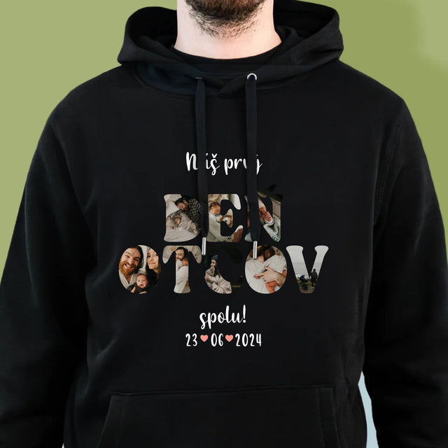 Slovo Z Fotografií: Náš Prvý Deň Otcov - Pánska Mikina S Kapucňou