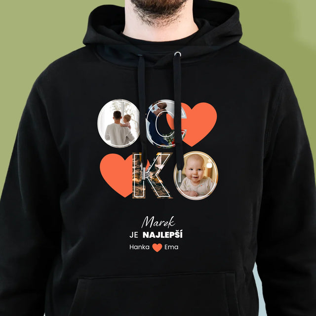 Fotokoláž: Ocko Je Najlepší - Pánska Mikina S Kapucňou
