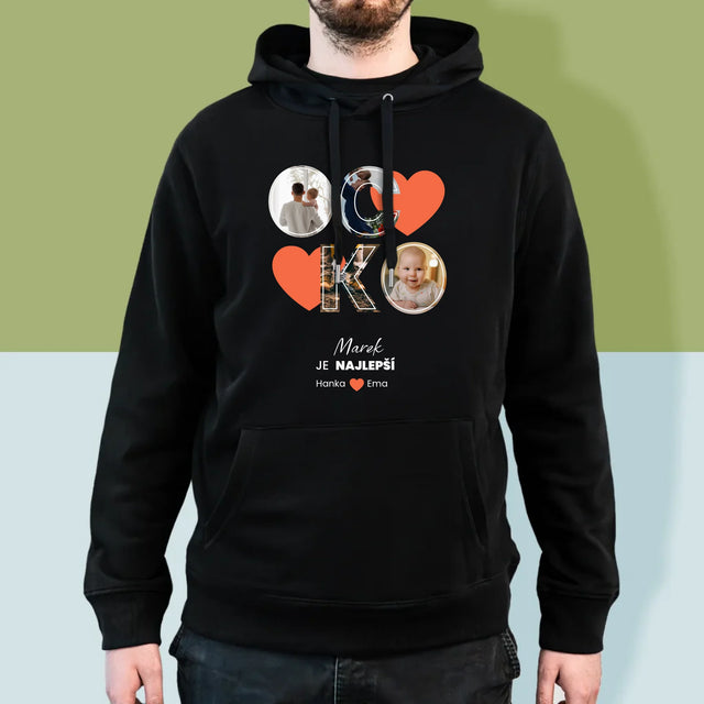Fotokoláž: Ocko Je Najlepší - Pánska Mikina S Kapucňou