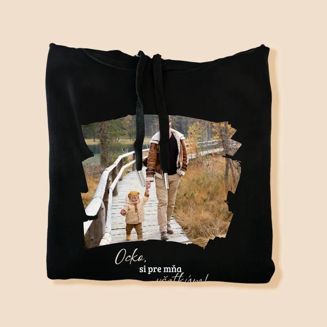 Fotografia A Podpis: Pohľadnica Pre Ocka - Pánska Mikina S Kapucňou