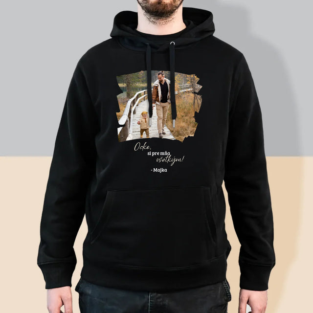 Fotografia A Podpis: Pohľadnica Pre Ocka - Pánska Mikina S Kapucňou