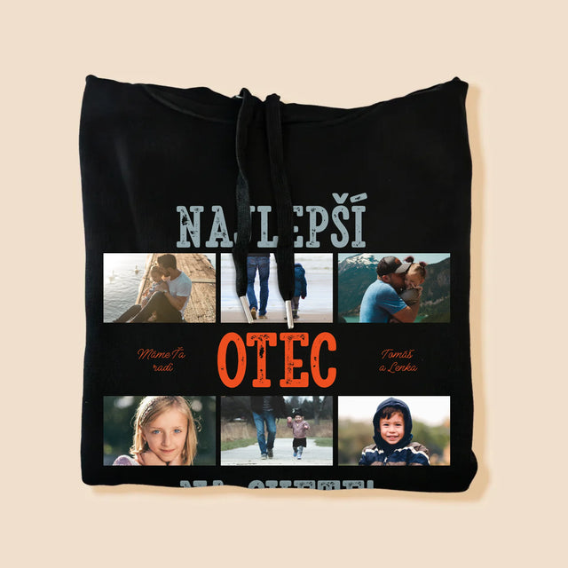 Fotokoláž: Najlepší Otec Na Svete Fotografie - Pánska Mikina S Kapucňou