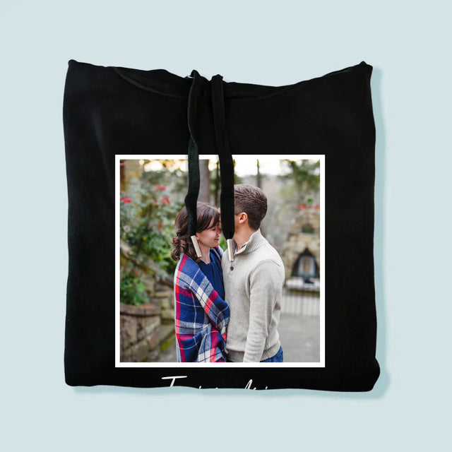 Fotografia A Podpis: Tvoja Fotografia A Podpis - Pánska Mikina S Kapucňou