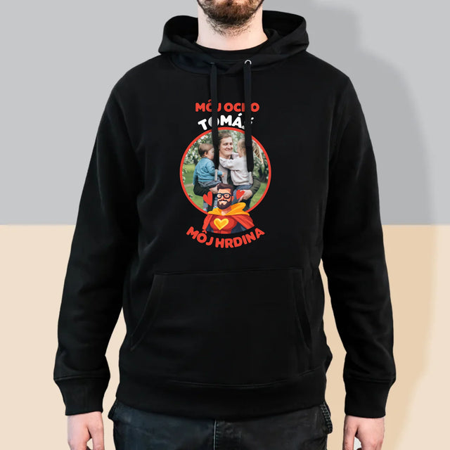Fotografia A Podpis: Ocko Môj Hrdina - Pánska Mikina S Kapucňou