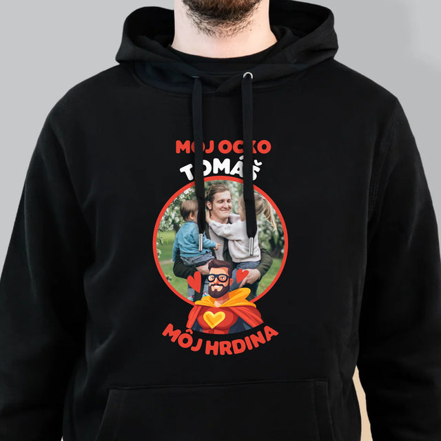 Fotografia A Podpis: Ocko Môj Hrdina - Pánska Mikina S Kapucňou