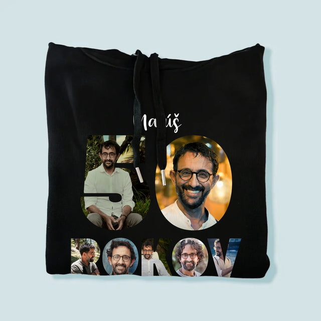 Slovo Z Fotografií: 50 Rokov Z Tvojich Fotografií - Pánska Mikina S Kapucňou