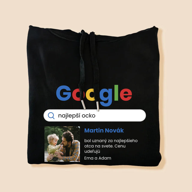 Fotografia A Podpis: Najlepší Ocko Výsledok Google - Pánska Mikina S Kapucňou