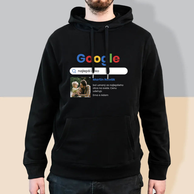 Fotografia A Podpis: Najlepší Ocko Výsledok Google - Pánska Mikina S Kapucňou