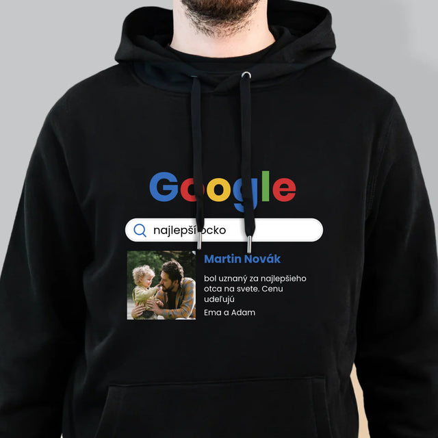 Fotografia A Podpis: Najlepší Ocko Výsledok Google - Pánska Mikina S Kapucňou