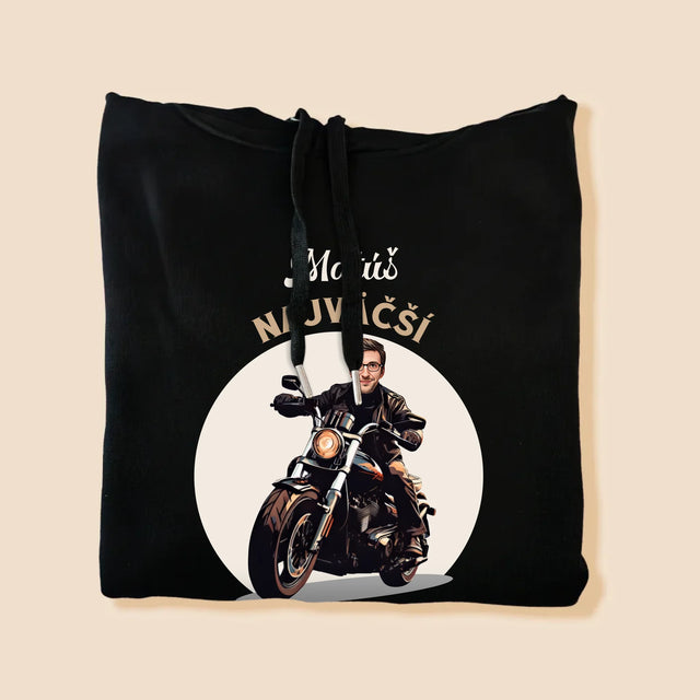 Tvoja Postava: Fanúšik Motocyklov - Pánska Mikina S Kapucňou