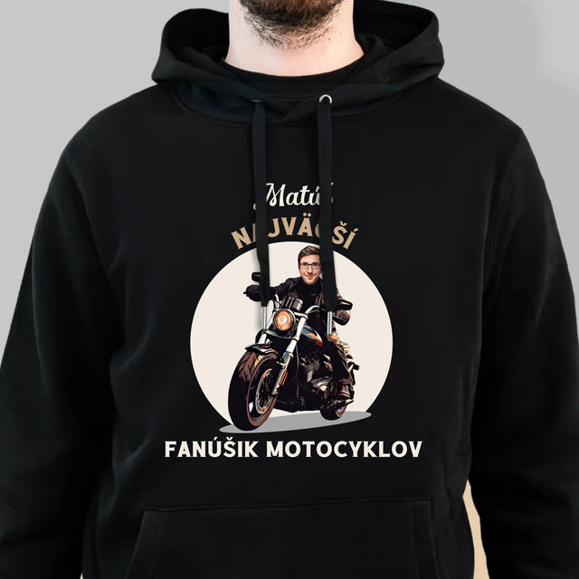 Tvoja Postava: Fanúšik Motocyklov - Pánska Mikina S Kapucňou