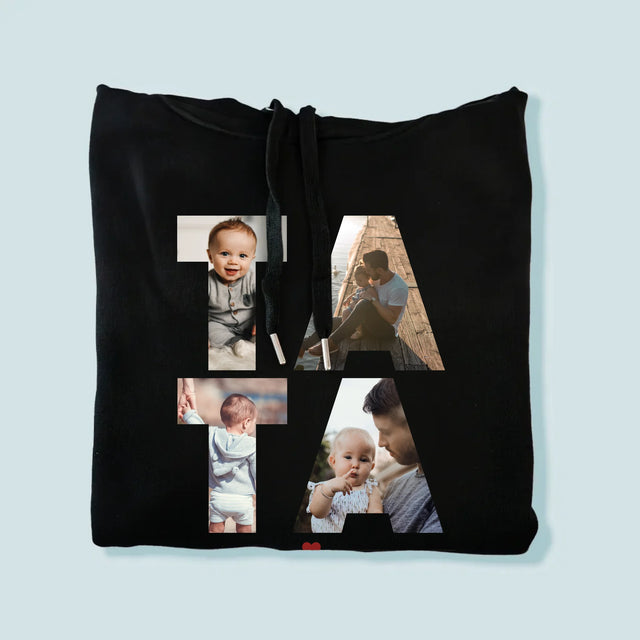 Slovo Z Fotografií: Ocko Z Tvojich Fotografií - Pánska Mikina S Kapucňou