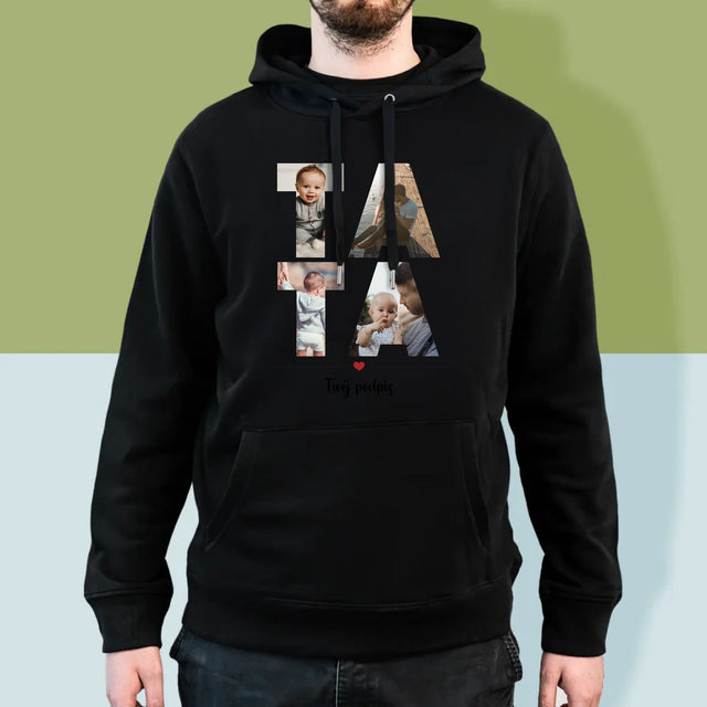 Slovo Z Fotografií: Ocko Z Tvojich Fotografií - Pánska Mikina S Kapucňou