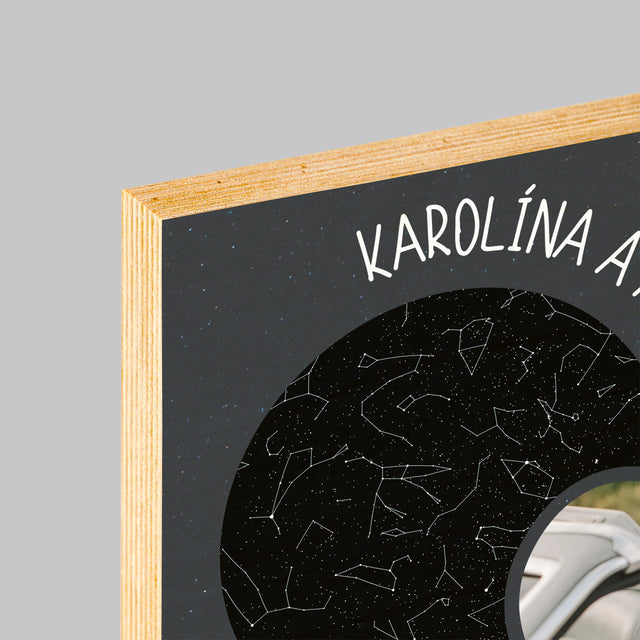 Mapa Hviezd: Nová Cesta Životom Svadba - Tlač Na Drevo (Vertikálne)