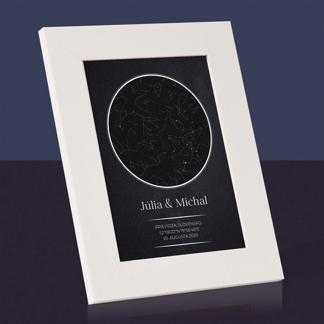 Mapa Hviezd: Mapa Hviezd: Pre Zamilovaných - Rámček Na Fotografiu (Vertikálne)