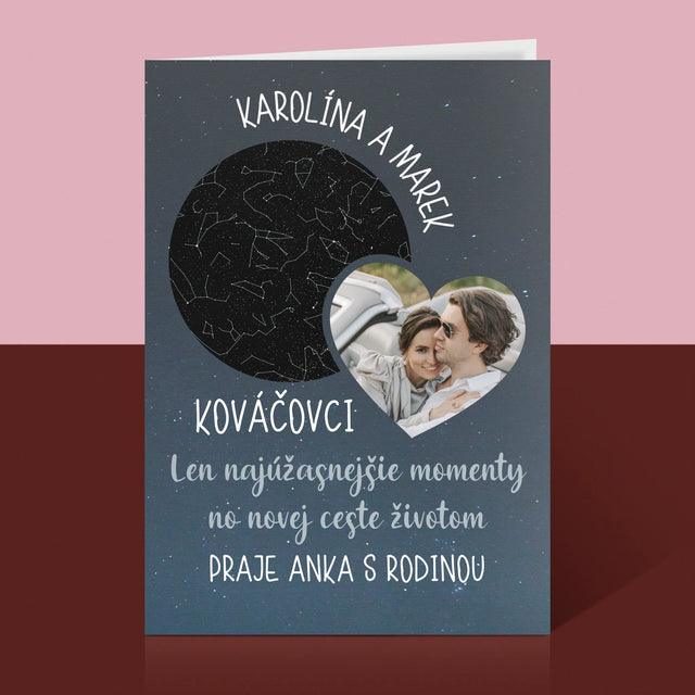 Mapa Hviezd: Nová Cesta Životom Svadba - Kartička S Prianiami