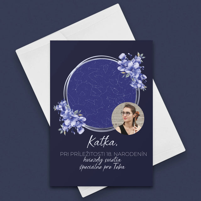 Mapa Hviezd: Mapa Hviezd: Hviezdy Svietia K Narodeninám - Kartička S Prianiami