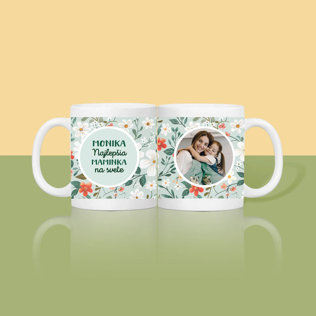 Fotografia A Podpis: Najlepšia Maminka Kvety - Hrnček