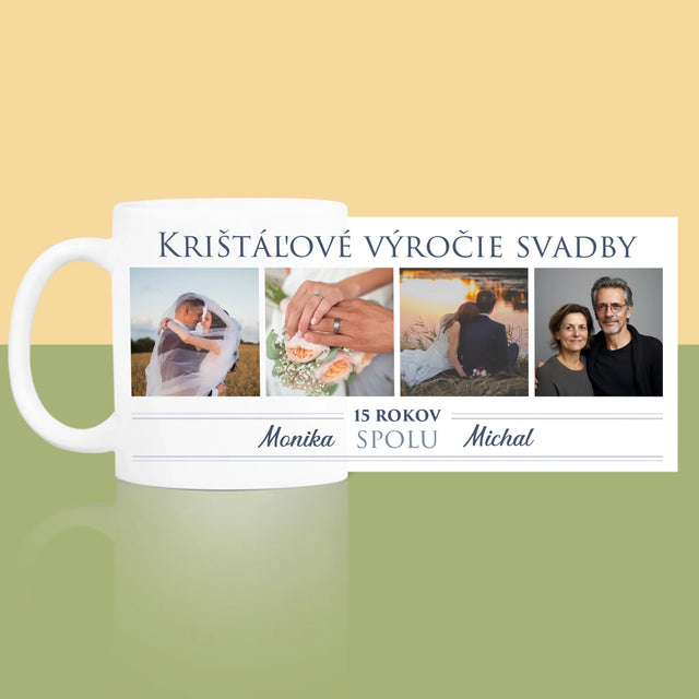 Fotokoláž: Krištáľové Výročie Svadby - Hrnček