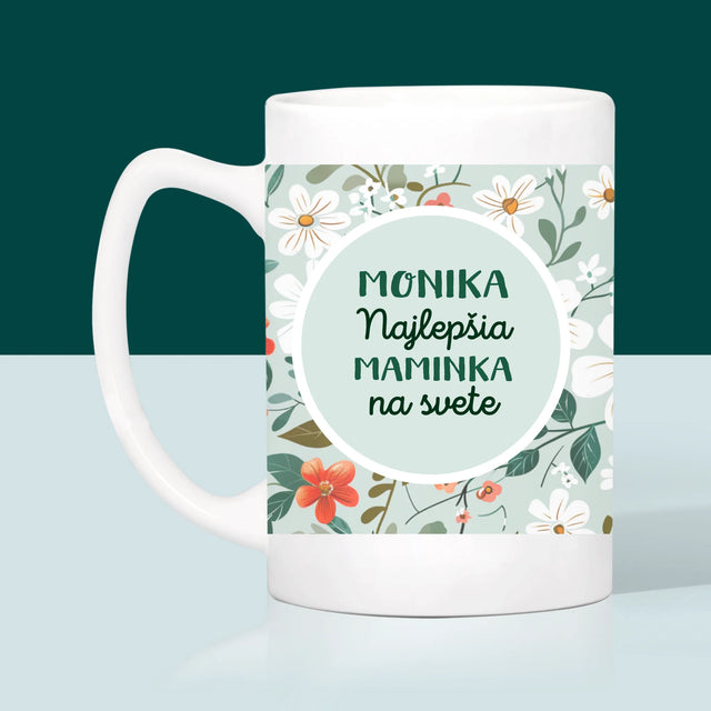 Fotografia A Podpis: Najlepšia Maminka Kvety - Hrnček