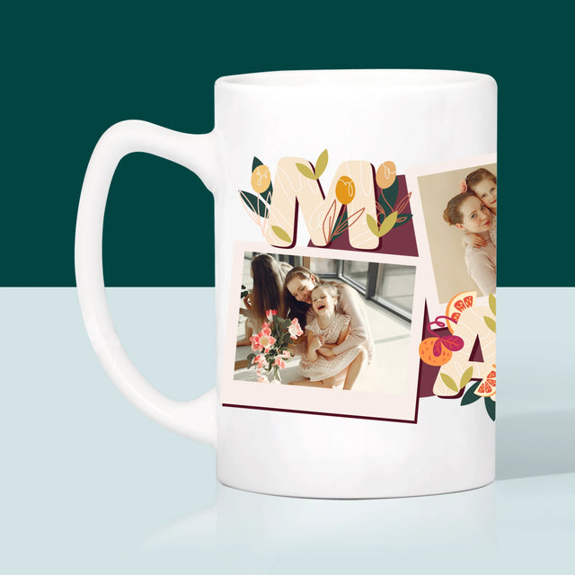 Fotokoláž: Písmená Mama - Hrnček