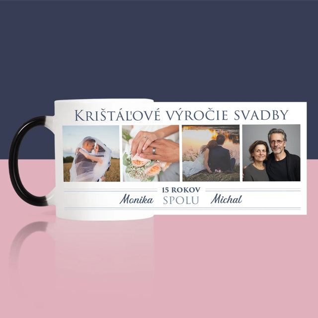 Fotokoláž: Krištáľové Výročie Svadby - Hrnček